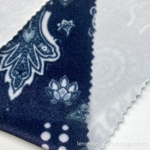 Polyester Spandex Knit Digital Printed Korean Velvet Fabric